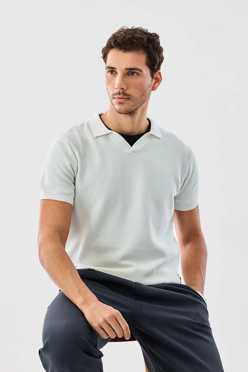 سنيتش Flat Knit Polo T-Shirt
